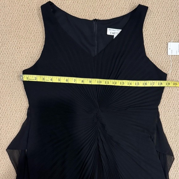 NWT, black long, pleated dress - Picture 6 of 7